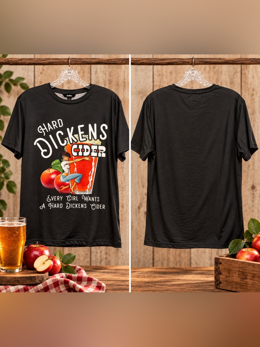 OUKU Hard Dickens Cider Men’s Graphic Tee – Size (S) – NWT